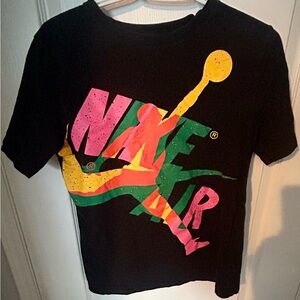 Jordan Kids Black Tee with Colorful Graphic